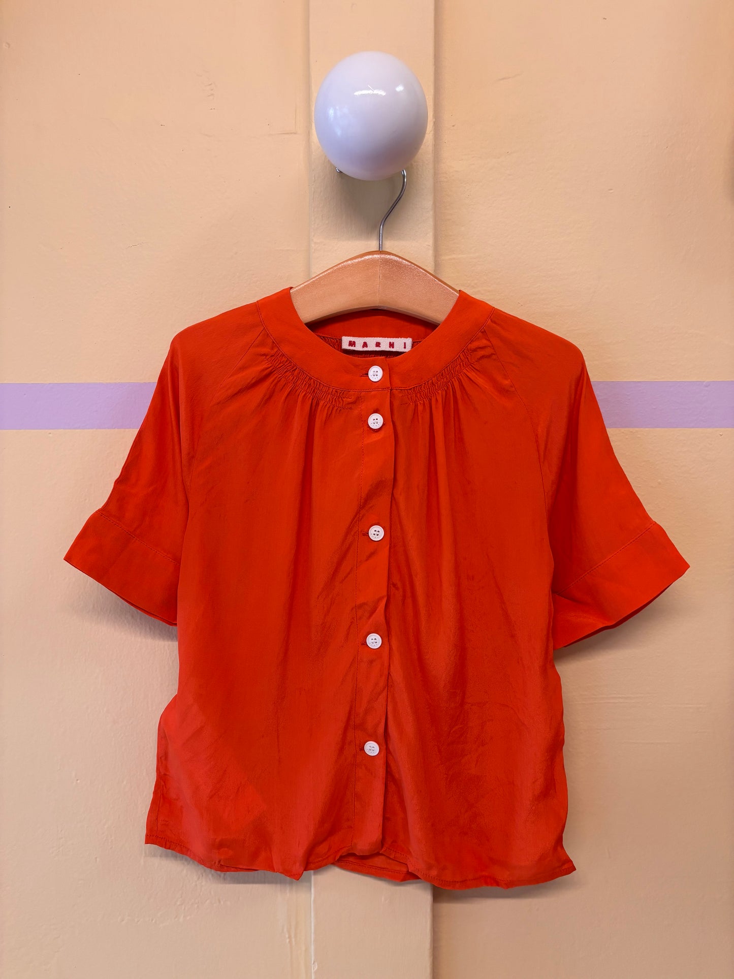 Marni Short Sleeve Button-Up Top